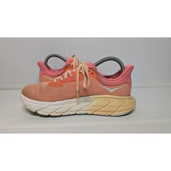 Hoka One One Arahi 7 Womens Size 8.5 Orange Pink Athletic Running Shoes Sneakers - Picture 2 of 10